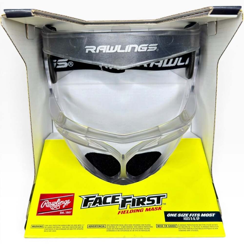 Rawlings Face First Softball Fielding Mask Clear One Size Ages 9+ New Box